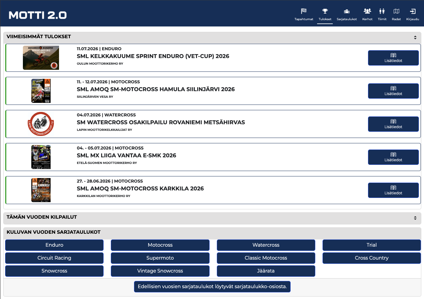 Motti 2.0 tulokset webissa
